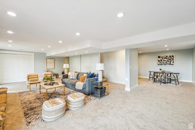 8816 S Alpen Way E, Cottonwood Heights, UT 84121 - living area with carpet flooring and recessed lighting