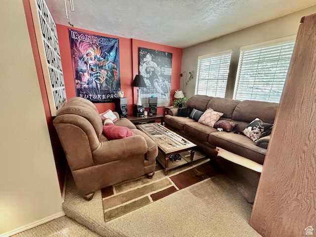 4946 W Pawnee Dr, West Jordan, UT 84081 - living area with carpet flooring and a textured ceiling