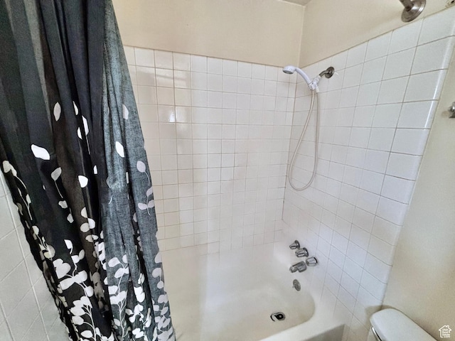 4946 W Pawnee Dr, West Jordan, UT 84081 - full bath featuring shower / bathtub combination with curtain and toilet