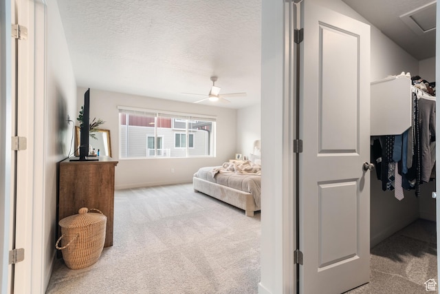 938 W Terracotta Dr, Saratoga Springs, UT 84045 - bedroom with carpet, ceiling fan, and a textured ceiling