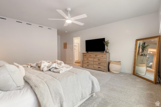 938 W Terracotta Dr, Saratoga Springs, UT 84045 - bedroom featuring light colored carpet and ceiling fan
