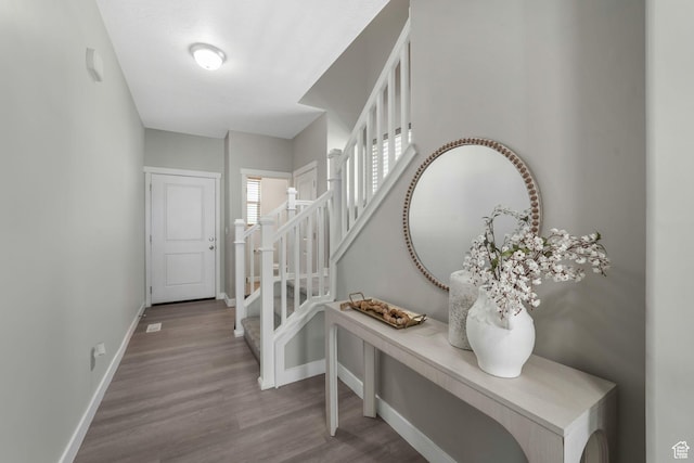 1666 W Rockaway Ln, West Jordan, UT 84084 - entryway with stairway and wood finished floors