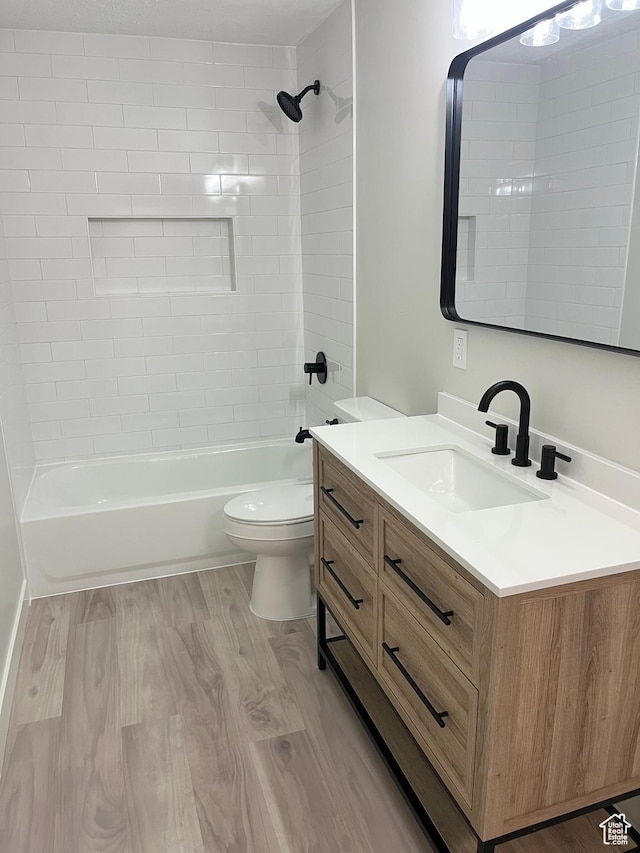 345 E 350 N, Salem, UT 84653 - full bathroom with vanity, shower / washtub combination, and wood finished floors