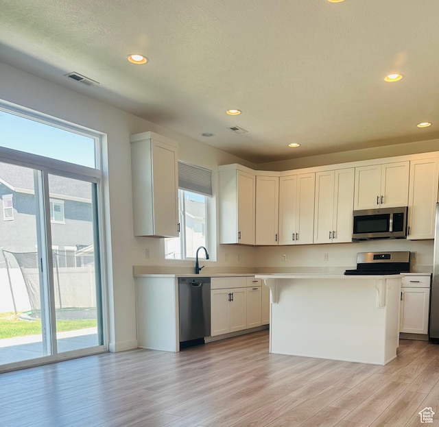 764 S 290 W, American Fork, UT 84003 - kitchen with stainless steel appliances, light countertops, plenty of natural light, light wood finished floors, and recessed lighting
