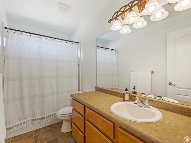 1639 E Lone Oak Dr, Draper, UT 84020 - full bathroom with vanity, a chandelier, and a shower with shower curtain