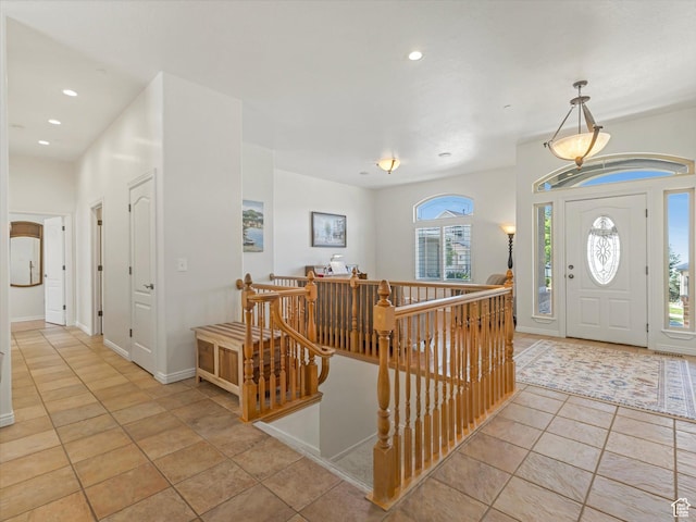 1639 E Lone Oak Dr, Draper, UT 84020 - entrance foyer with recessed lighting and light tile patterned flooring