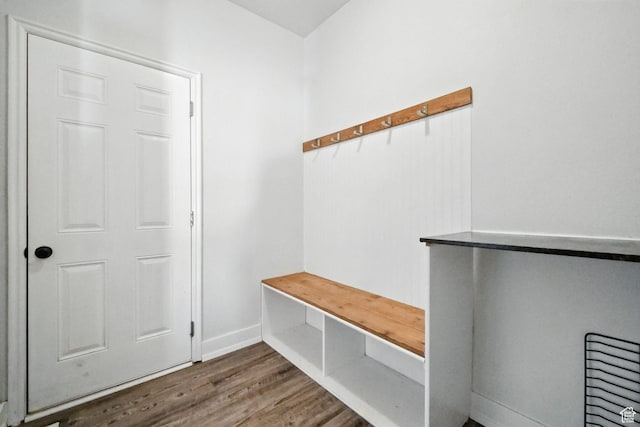 3707 S Panorama Dr, Saratoga Springs, UT 84045 - mudroom featuring wood finished floors and baseboards