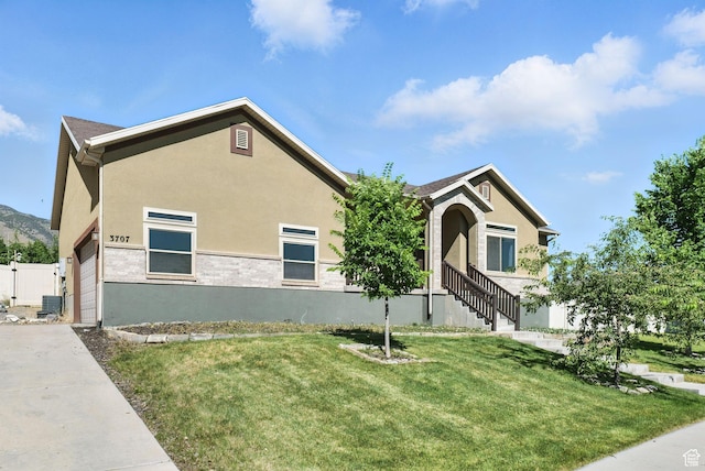 3707 S Panorama Dr, Saratoga Springs, UT 84045 - single story home with stucco siding and a front yard