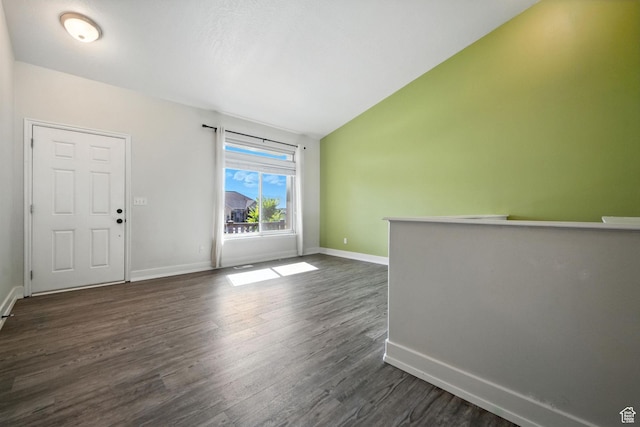 3707 S Panorama Dr, Saratoga Springs, UT 84045 - spare room featuring dark wood-type flooring and lofted ceiling