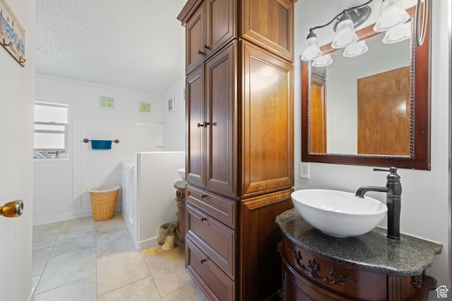10 E 200 N, La Verkin, UT 84745 - bathroom with vanity, a textured ceiling, and tile patterned flooring
