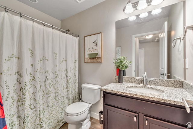 10363 S Silver Mine Rd, South Jordan, UT 84009 - bathroom with vanity, curtained shower, and wood finished floors