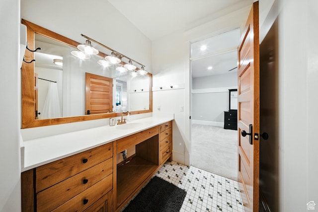 1734 E Spring Ln, Holladay, UT 84117 - full bathroom featuring vanity, recessed lighting, and curtained shower