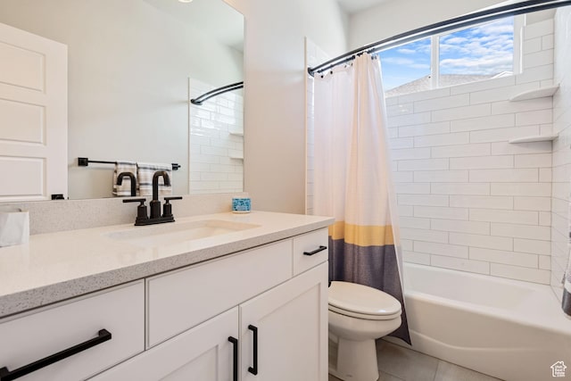 507 W 2030 N, Tooele, UT 84074 - bathroom with vanity, tile patterned flooring, and shower / bath combination with curtain
