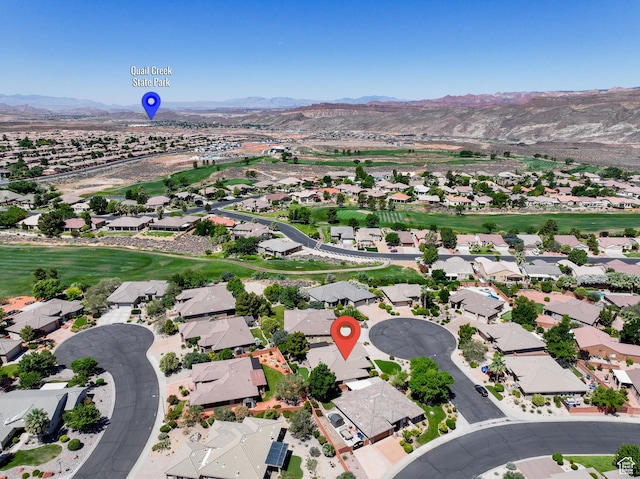 2469 W 840 N, Hurricane, UT 84737 - aerial view of residential area with a mountainous background and a golf course