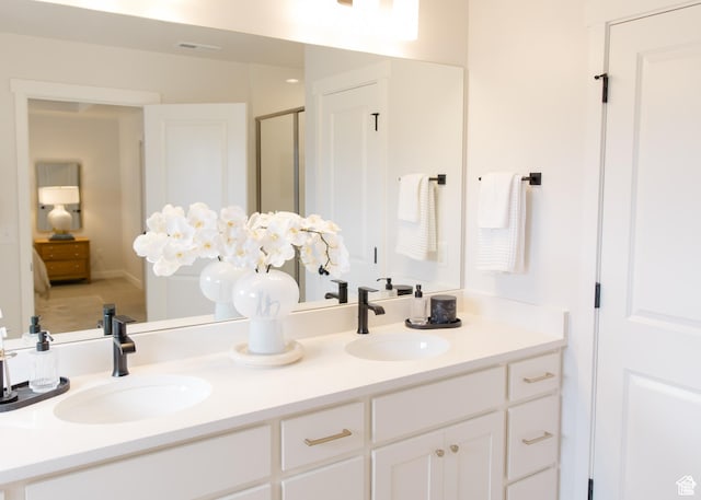 336 E 1480 N Unit 50, Salem, UT 84653 - full bathroom with double vanity and a stall shower
