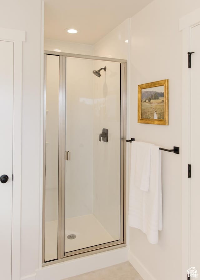 336 E 1480 N Unit 50, Salem, UT 84653 - bathroom with a shower stall and recessed lighting