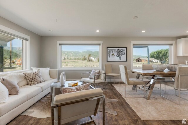 266 Old Ranch Rd W, Park City, UT 84098 - living area featuring wood finished floors, healthy amount of natural light, and recessed lighting