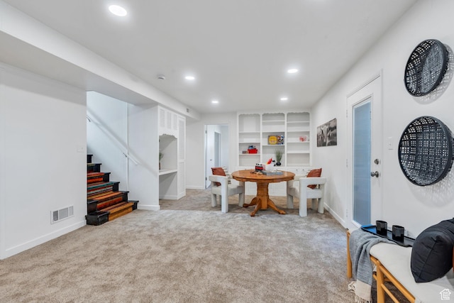 780 Loader Dr, Pleasant Grove, UT 84062 - dining room featuring recessed lighting, stairs, and light colored carpet