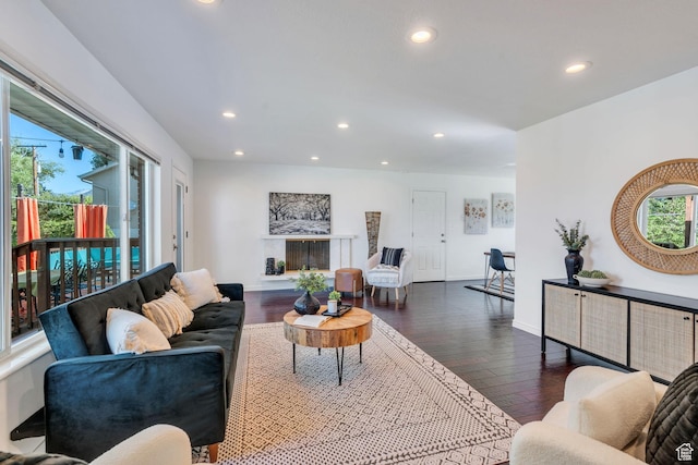 780 Loader Dr, Pleasant Grove, UT 84062 - living room featuring recessed lighting and dark wood-style flooring