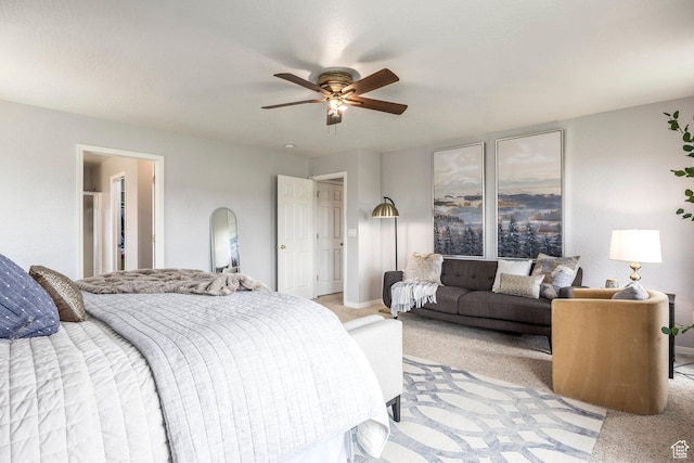 983 Mountain Willow Ln, Park City, UT 84098 - bedroom with light carpet and a ceiling fan