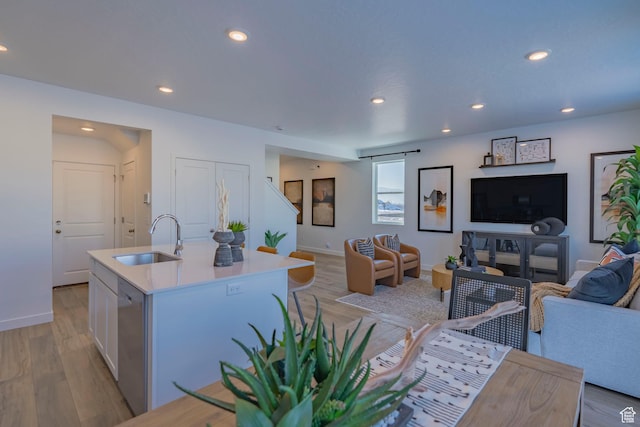 1710 N 784 W, Salem, UT 84653 - living room featuring recessed lighting and light wood-type flooring