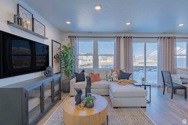 1710 N 784 W, Salem, UT 84653 - living area with light wood-style flooring and recessed lighting