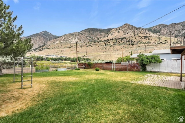 315 E 900 N, Brigham City, UT 84302 - view of yard with a mountain view, a vegetable garden, and a patio