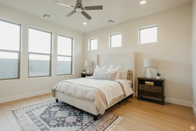 3 Rosalia Rdg, St George, UT 84770 - bedroom with light wood-style flooring, recessed lighting, and ceiling fan