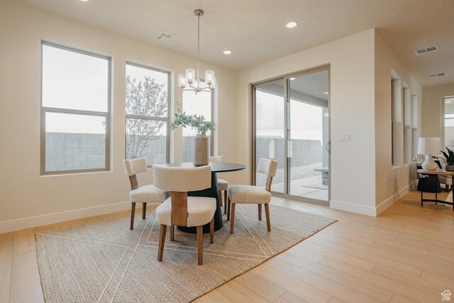 3 Rosalia Rdg, St George, UT 84770 - dining room with a chandelier, light wood-style floors, and recessed lighting