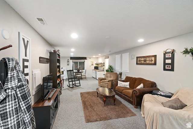 969 S Cove Rd, Saratoga Springs, UT 84045 - living area featuring carpet flooring and recessed lighting