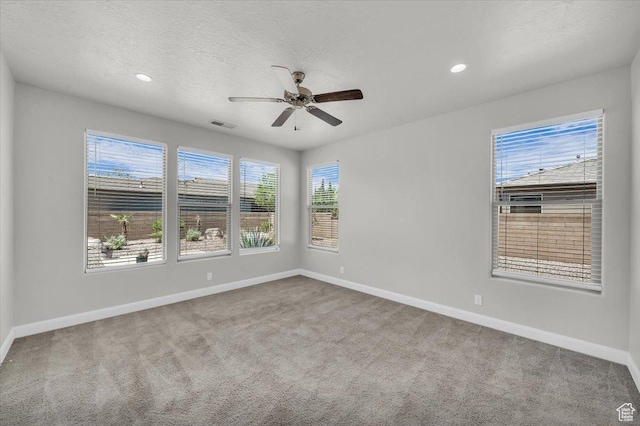 424 N Highland Pkwy, Washington, UT 84780 - spare room featuring carpet floors, ceiling fan, recessed lighting, and a textured ceiling