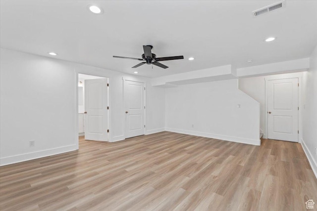 1734 E Muss Dr, Eagle Mountain, UT 84005 - empty room featuring recessed lighting, light wood-style flooring, and a ceiling fan