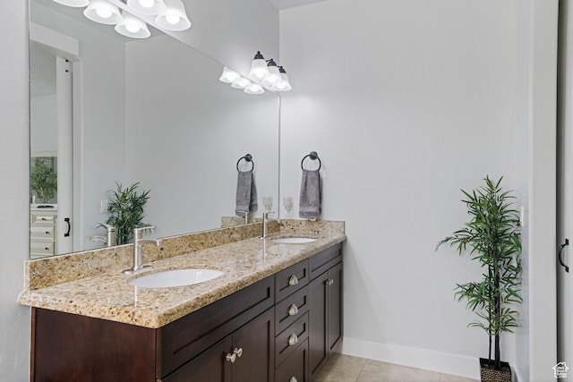 6923 W Long Ridge Dr S, Herriman, UT 84096 - bathroom featuring double vanity and tile patterned floors