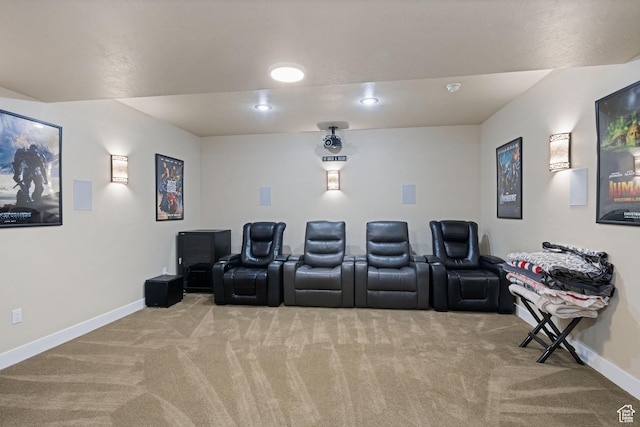 6923 W Long Ridge Dr S, Herriman, UT 84096 - home theater room with light carpet and recessed lighting