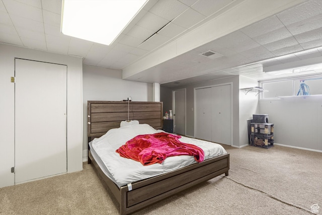 4299 Monroe Blvd, South Ogden, UT 84403 - bedroom featuring a wood stove, carpet floors, and a drop ceiling