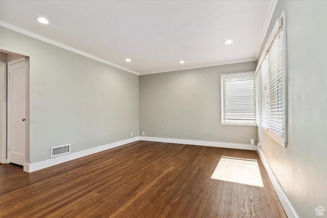 2009 E Hollywood Ave, Salt Lake City, UT 84108 - empty room with wood finished floors, crown molding, and recessed lighting
