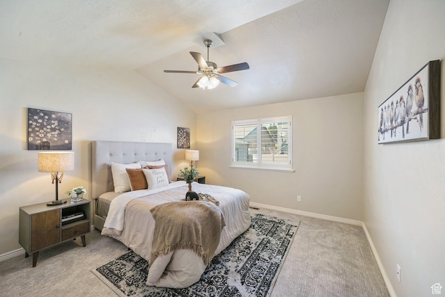 2051 E 1180 S, Spanish Fork, UT 84660 - bedroom featuring lofted ceiling, light carpet, and a ceiling fan