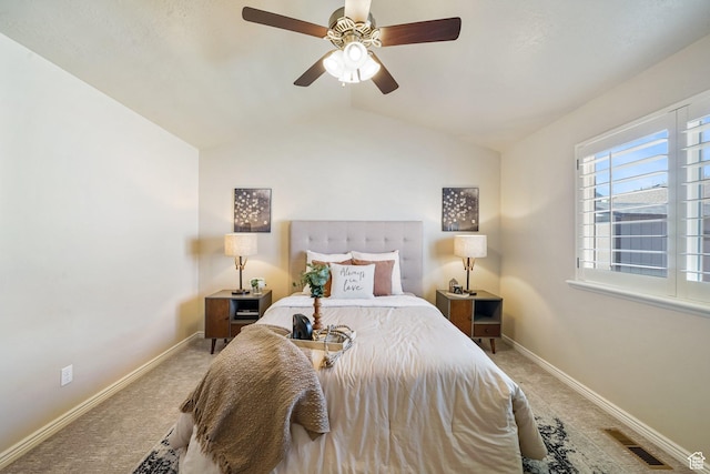 2051 E 1180 S, Spanish Fork, UT 84660 - carpeted bedroom with lofted ceiling and ceiling fan