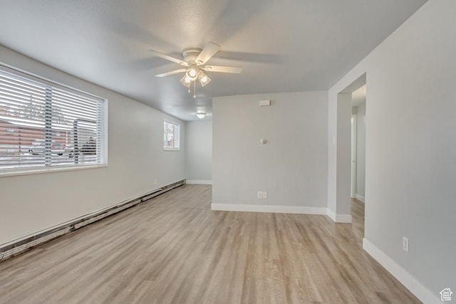641 E Swenson Ave Unit 1, Springville, UT 84663 - spare room with a ceiling fan, light wood-type flooring, and baseboard heating