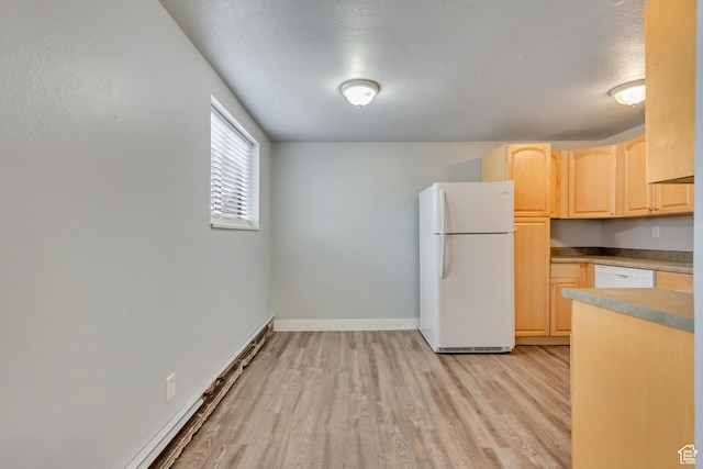 641 E Swenson Ave Unit 1, Springville, UT 84663 - kitchen featuring white appliances, light brown cabinets, and light wood-style floors