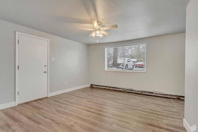 641 E Swenson Ave Unit 1, Springville, UT 84663 - spare room featuring a ceiling fan, wood finished floors, and a baseboard radiator