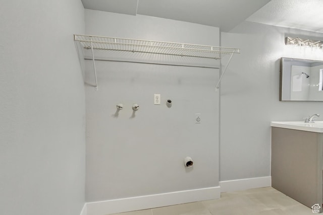 641 E Swenson Ave Unit 1, Springville, UT 84663 - laundry area featuring electric dryer hookup, hookup for a gas dryer, light tile patterned flooring, and hookup for a washing machine