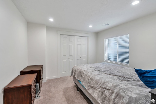128 E 840 N, Santaquin, UT 84655 - bedroom with recessed lighting, light colored carpet, and a closet