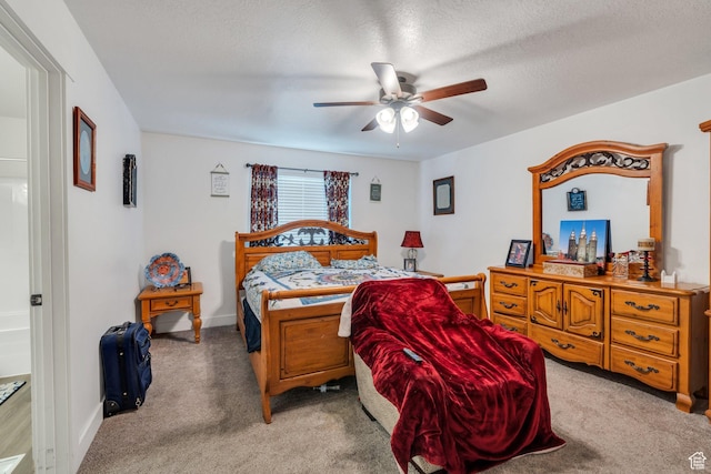 128 E 840 N, Santaquin, UT 84655 - bedroom with light colored carpet, ceiling fan, and a textured ceiling