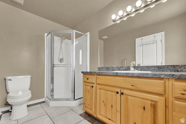 419 E 475 N, Ogden, UT 84404 - bathroom with vanity, a stall shower, and tile patterned flooring