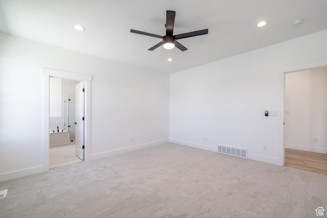 335 E Ventura Blvd, Stansbury Park, UT 84074 - unfurnished room featuring a ceiling fan, light carpet, recessed lighting, and a smoke detector