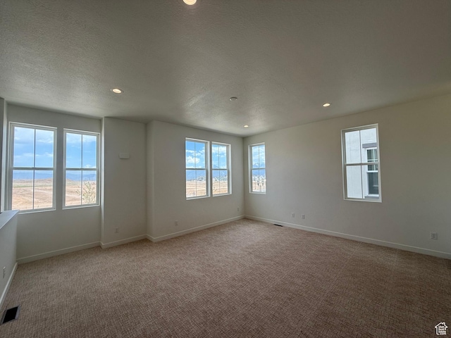 6927 W S Jordan Pkwy, South Jordan, UT 84009 - empty room with light colored carpet, recessed lighting, and a textured ceiling