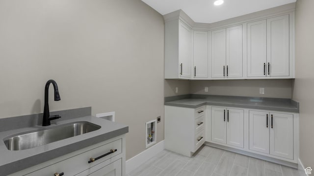 7233 W Summit Top Ln, Herriman, UT 84096 - laundry room with hookup for a washing machine, cabinet space, electric dryer hookup, and recessed lighting