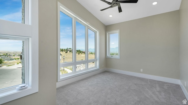 7233 W Summit Top Ln, Herriman, UT 84096 - unfurnished room featuring a ceiling fan, healthy amount of natural light, carpet, and recessed lighting