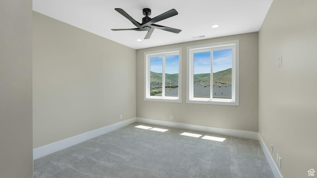 7233 W Summit Top Ln, Herriman, UT 84096 - carpeted spare room featuring a ceiling fan and recessed lighting